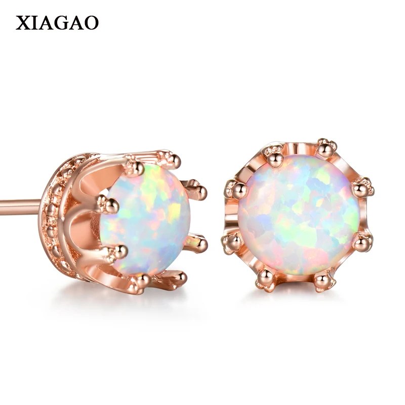 

XIAGAO Drop Shipping Stud Earrings Opal Zirconia Rose Gold Stud Office Lady Girlfriend Gift Women Wedding Jewelry XGE630