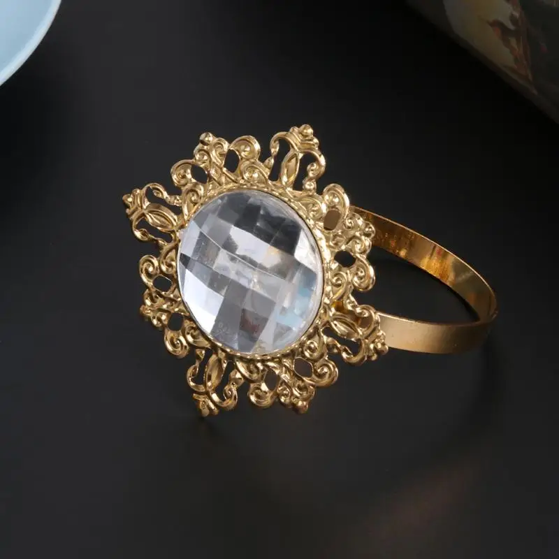 12 шт акриловый Алмазный дизайн кольцо для салфеток украшение для ужина
