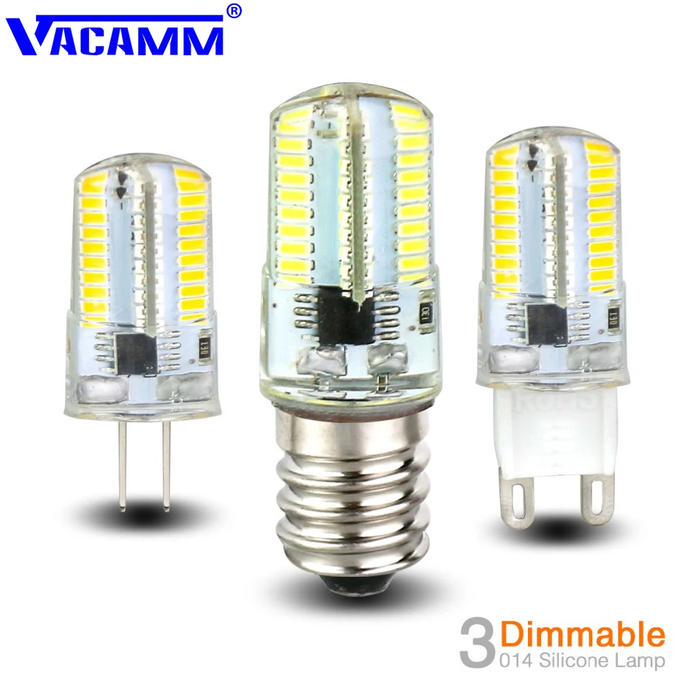 Светодиодный светильник с регулируемой яркостью 3014 SMD G8 G4 E17 E14 E11 E12 G9 светодиодный