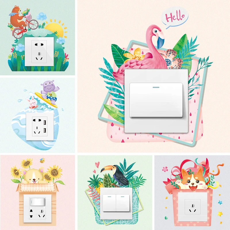 

Neymar Stickers Nordic Style Switch Sticking Protective Cover Cartoon Bedroom Socket Decorative Sticker Shielding Self-sticking