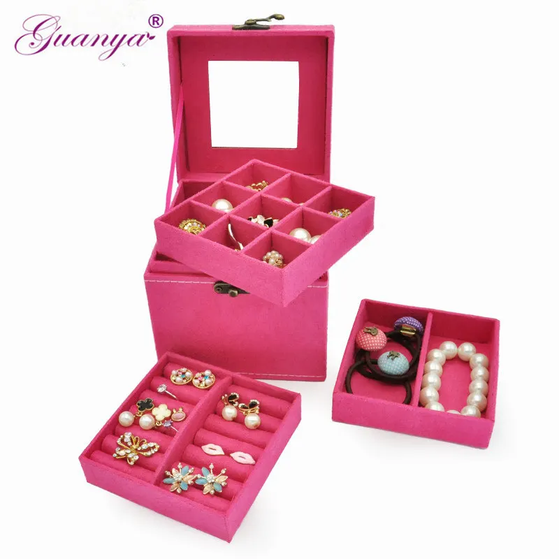 Creative Cube Jewelry Box makeup organizer necklace/earring Stud Collection Portable travel
