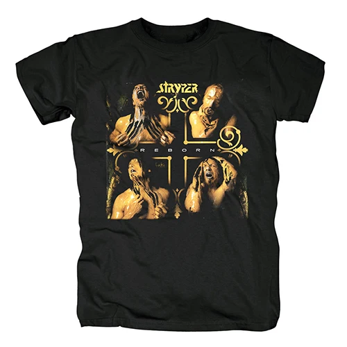 Bloodhoof Stryper солдаты под командованием Обложка альбома Мужская Черная христианская металлическая heavymetal top T-Shirt Asian size - Цвет: style2