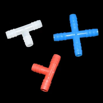 

100 pcs Poultry farming ABS Tee tube 8mm Chicken Rabbit Quail Doves Pets And Other Poultry Nipple Drinker Mounting Connector