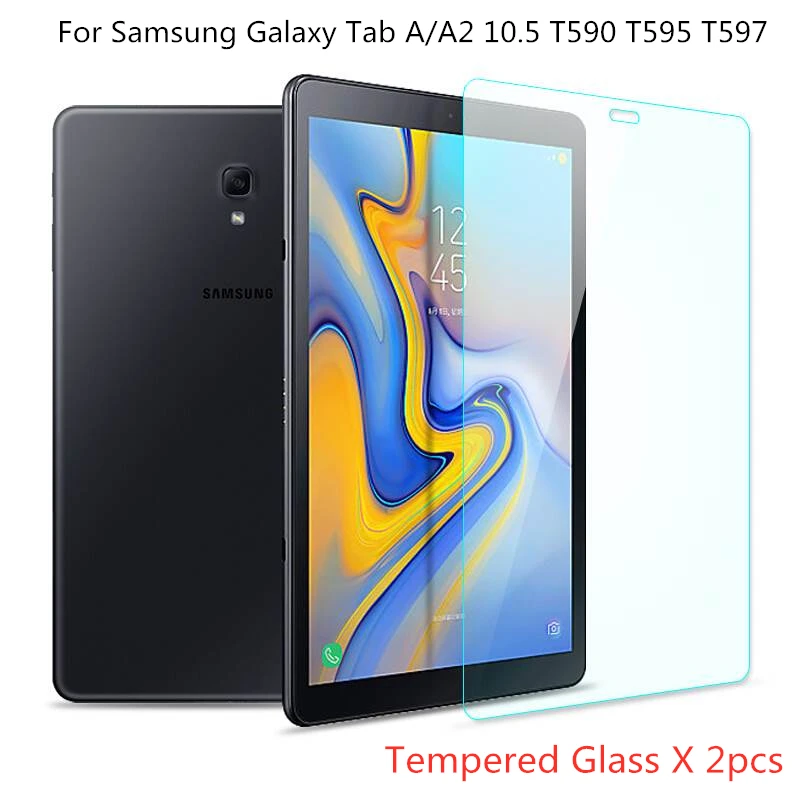 2 шт. Закаленное стекло планшета для Samsung Galaxy Tab A 10 5 2018 Защитная пленка экрана A2 T590