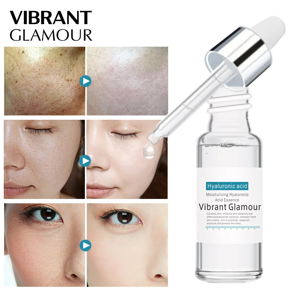 VIBRANT GLAMOUR Hyaluronic Acid Shrink Pore Face Serum Moisturizer Essence Face Cream Ageless Lift Firming Facial Skin Care 15ml