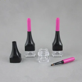 

2019 New 200pcs 3ml square eye cream bottle with brush applicator eyeliner gel bottle eye shadow cream bottle