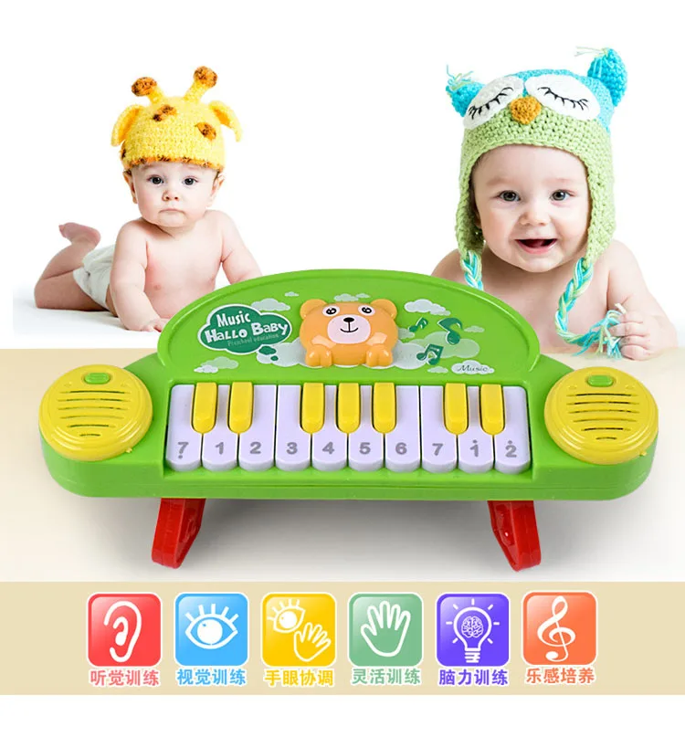 Hot Sale Musical Instrument Toy Baby Kids Cartoon Animal keyboard Developmental Music Educational Toys For Children Gift