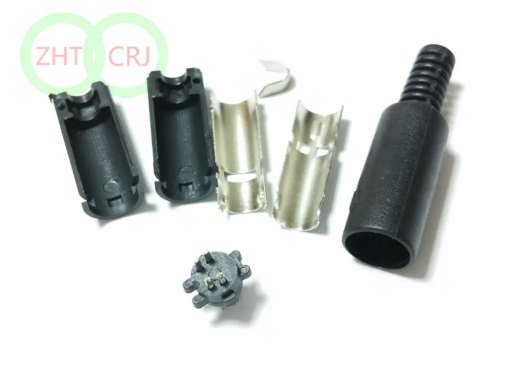 50 шт Мини 4 Pin DIN штекер с пластиковой ручкой пайки кабели адаптер DIY|plug male|plugs plasticplug