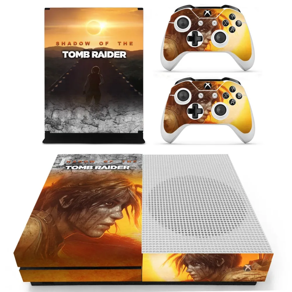 Тени Tomb Raider кожи Стикеры наклейка для Xbox One S консоли и контроллеры для Xbox One тонкий кожи Стикеры s винил