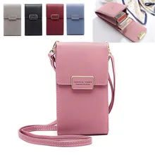 Женская сумка через плечо для телефона, Большая вместительная сумка из искусственной кожи на молнии, слот для карт, сумка через плечо, кошелек для денег для мобильного телефона