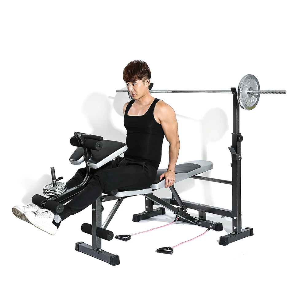 

Slimming Multi-Station Weight Bench Press Incline Flat Decline Sit Up Bench Weight AB Bench Board Barbell Squat Rack Home Gym