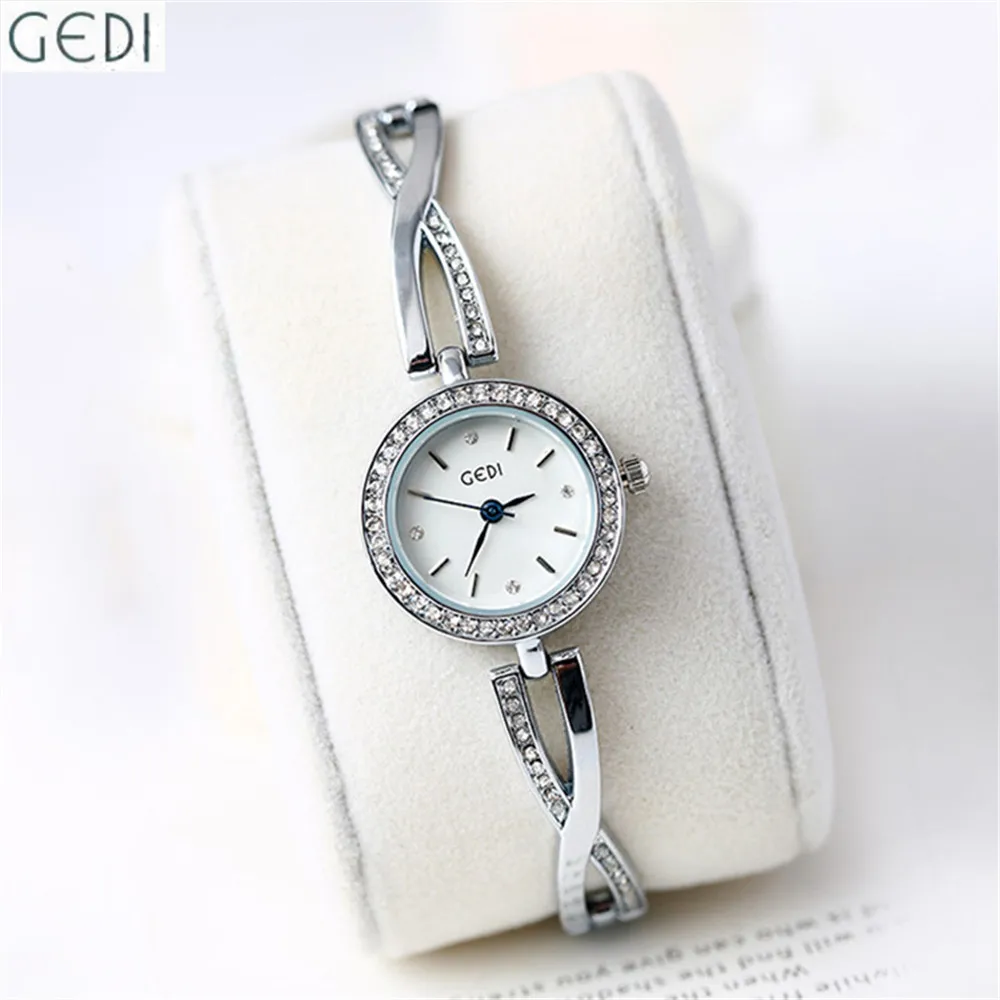 Ladies Dress Watches Silver Fashion Women Waterproof Bracelet Watch