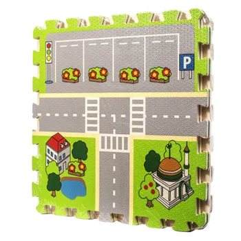 

4 Pcs City Roads Baby Quiz Games Foam Crawling Cushion Jigsaw Carpet Game Mat