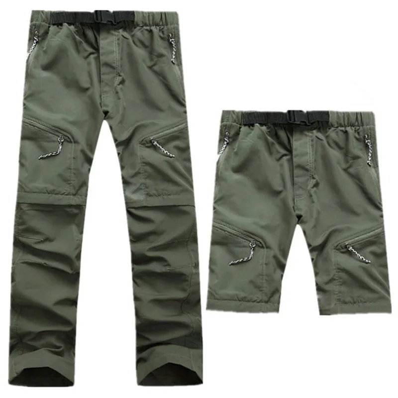 

Men's Removable Cargo Pants Quick Dry Breathing Trousers Mountasinskin New 2018 Summer Spring Casual Army Women Military Pants