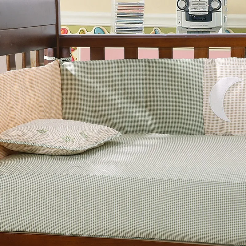 7 шт. вышитые кроватка детская кроватка постельных принадлежностей, младенческой детский набор, детские постельные принадлежности ребенка