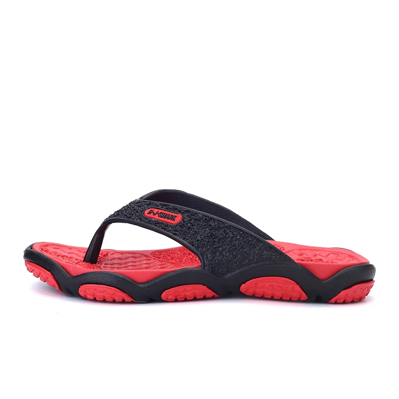 WOLF WHO/Высококачественная Мужская обувь, мужские шлепанцы размера плюс 39-45, модные летние мужские вьетнамки, уличная Мягкая Повседневная обувь, A-017 - Цвет: red