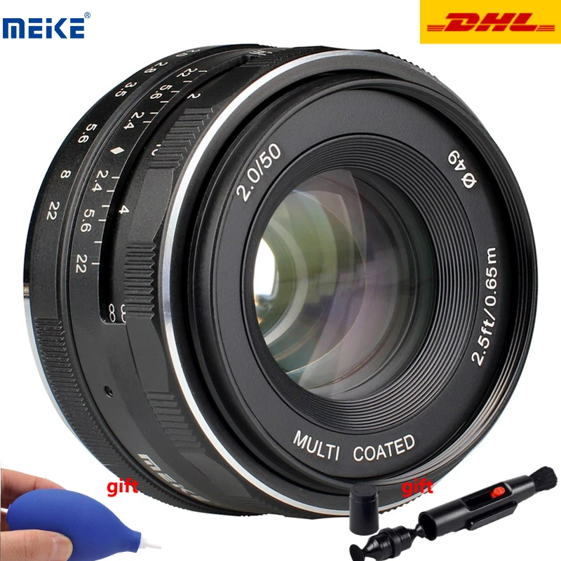 Объектив для камеры Meike MK 50 мм F2.0 Большая диафрагма ручная фокусировка Canon Sony E mount