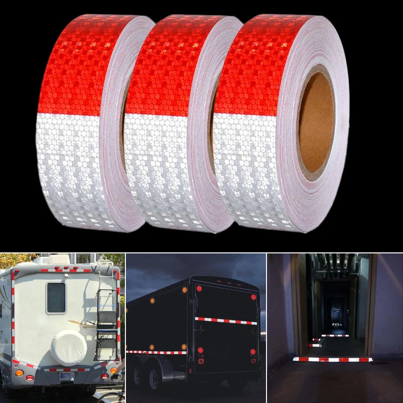 5cmx5m Reflective Tape Safety Caution Warning Reflective Adhesive Tape Sticker For Truck Motorcycle Bicycle Car Styling