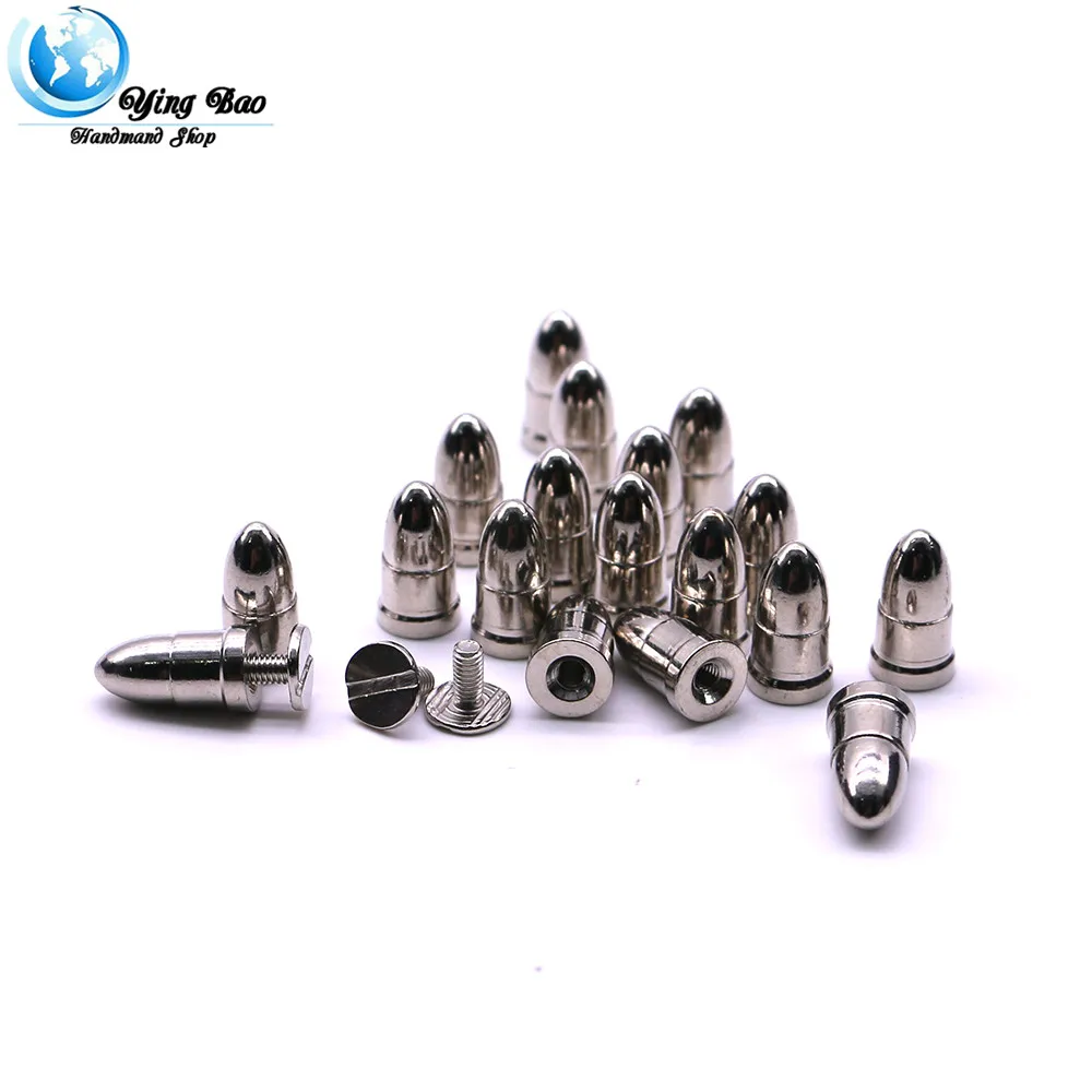10sets/pack 8mm (Diameter), 15mm (Height)  Bullet rivets Silver Color rivets luggage and accessories B-08