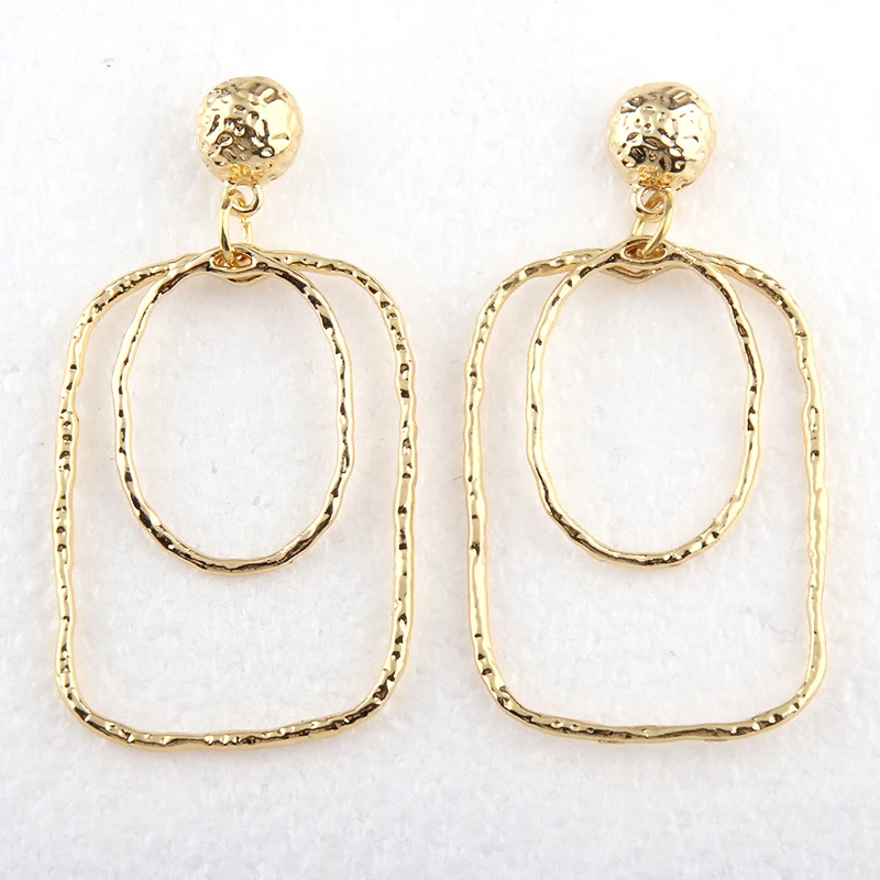 

Free shipping Fashion Lady Metal Circle Heart Oval Pendant Women Drop Earring