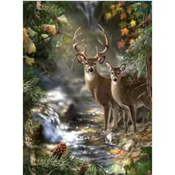 DeerDiamond PaintingAnimalFull, алмазная вышивка, вышивка крестиком, 5D, настенные, наклейки, круглые, стразы, мозаика, наборы, Декор, сделай сам, YY