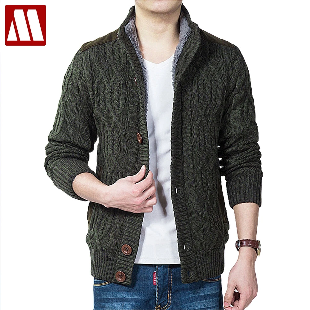 Man's Sweater Fashion Autumn Winter Wool Cardigans Men's Casual Thick ...