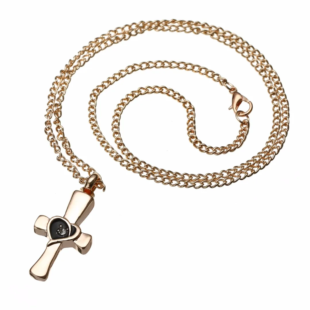 Cremation Urn Pendant Necklace Classic Mini Rose Gold Ash Holder Lonk Memorial Chian Necklaces Collar Charming Jewelry