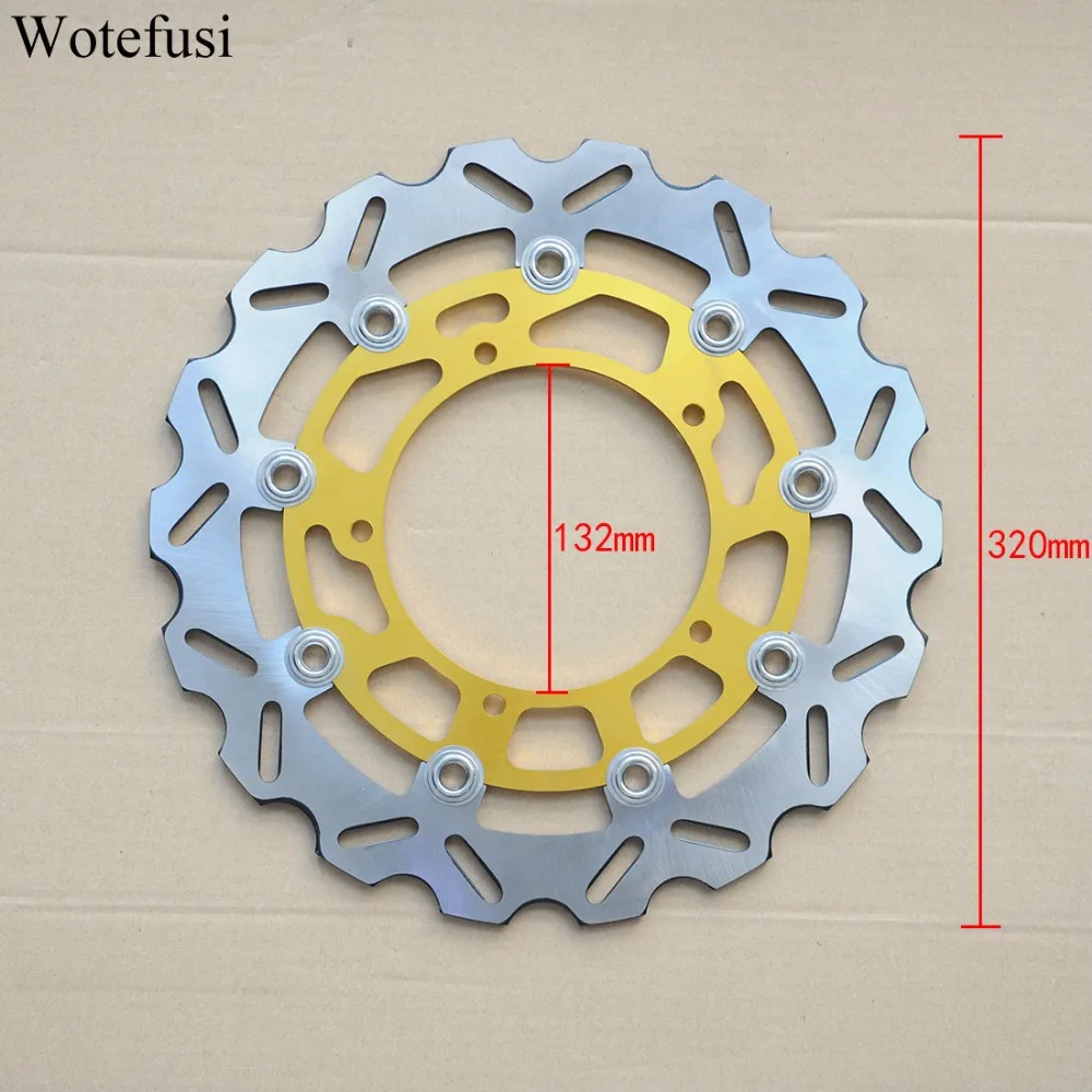 Передние тормозные диски Wotefusi для Yamaha 2006 07 08 09 10 11 12 2013 FZ1 S FAZER 2004 2005 YZF R1 Gold Balck [PA413