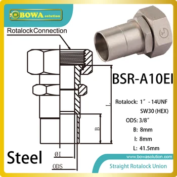 

3/8" ODS straight SW30 hex rotalock valve installed in dehumidifier machine