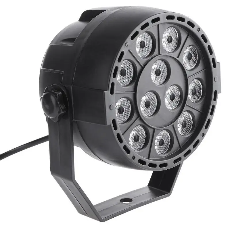 

90-240V 12W IP44 Mini Voice Activated/Auto RGBW 12LEDs PAR Stage Light Projector Lamp EU Plug KTV Dance Hall Nightclub Decor