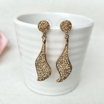 

5 Pairs Fashion Jewelry earrings Paved gold Rhinestone Crystal Charm Dangle earrings for women ER471