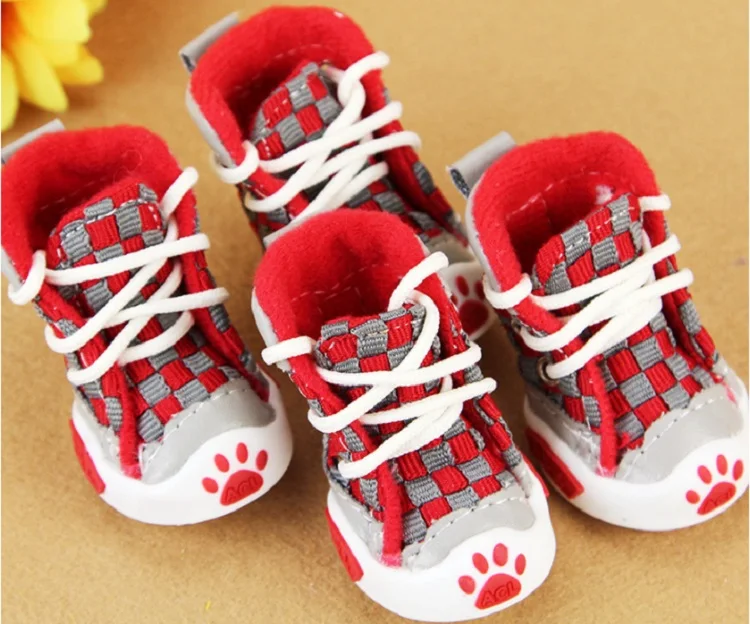 X8 Fashion 4pcs/set Pet dogs Cats Sport Braid Shoes Breathable Spring