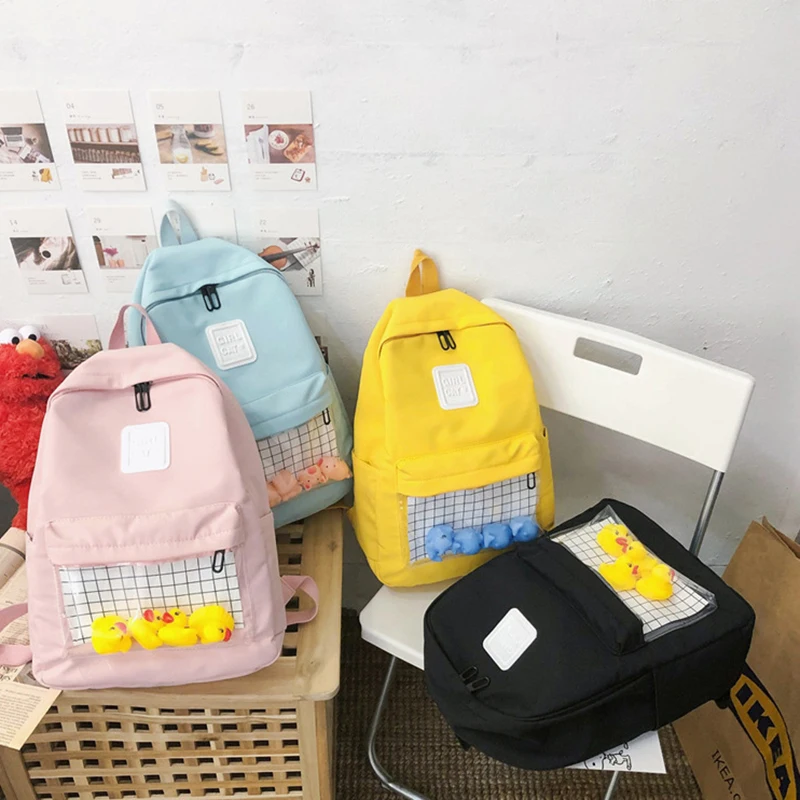 Повседневный прозрачный водонепроницаемый женский рюкзак Harajuku нейлоновый