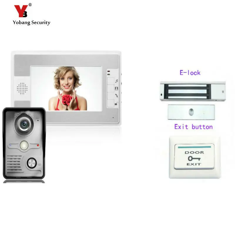 Yobang Security 7Inch Video Door Phone Doorbell System Kit 1