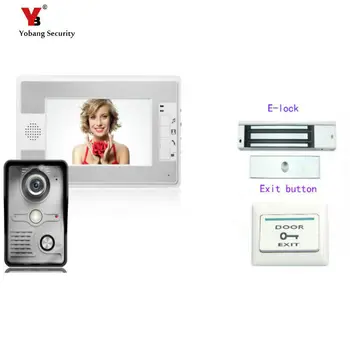

Yobang Security 7Inch Video Door Phone Doorbell Intercom System Kit 1-Camera 1-Monitor Night Vision Door Bell with Electric lock