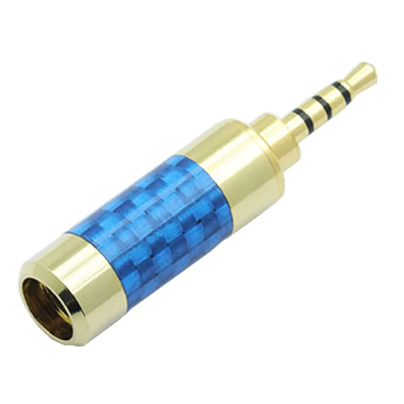 100pcs lot Jack 2 5mm 4 Poles Male Plug Carbon Fiber 4 Pin 2 5mm Stereo Plug Soldering Headphone Wire Connector for 6MM Cable