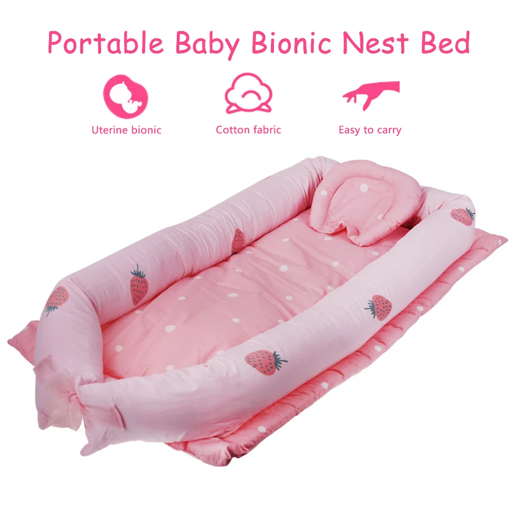 

Baby nest Portable bed Washable Newborn Bionic Sleeping Bed Removable Cradle For Nursery Baby Foldable Travel bed with pillow