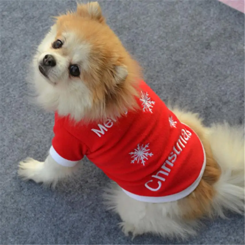 Одежда для собак на Рождество для питомца щенка осень зима теплый пуловер Высококачественная кружевная ткань