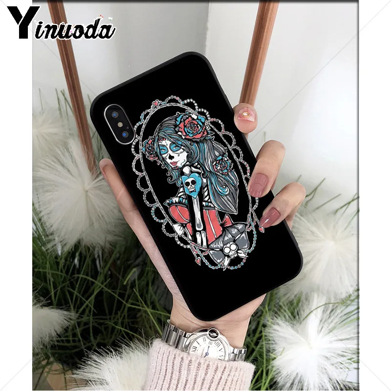 Catrina beautiful rose girl Skull Art