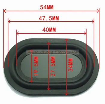 

ideamedia 10 pcs/ lots 54x34mm Speaker Passive Radiator Auxiliary Bass Rubber Vibration 5434