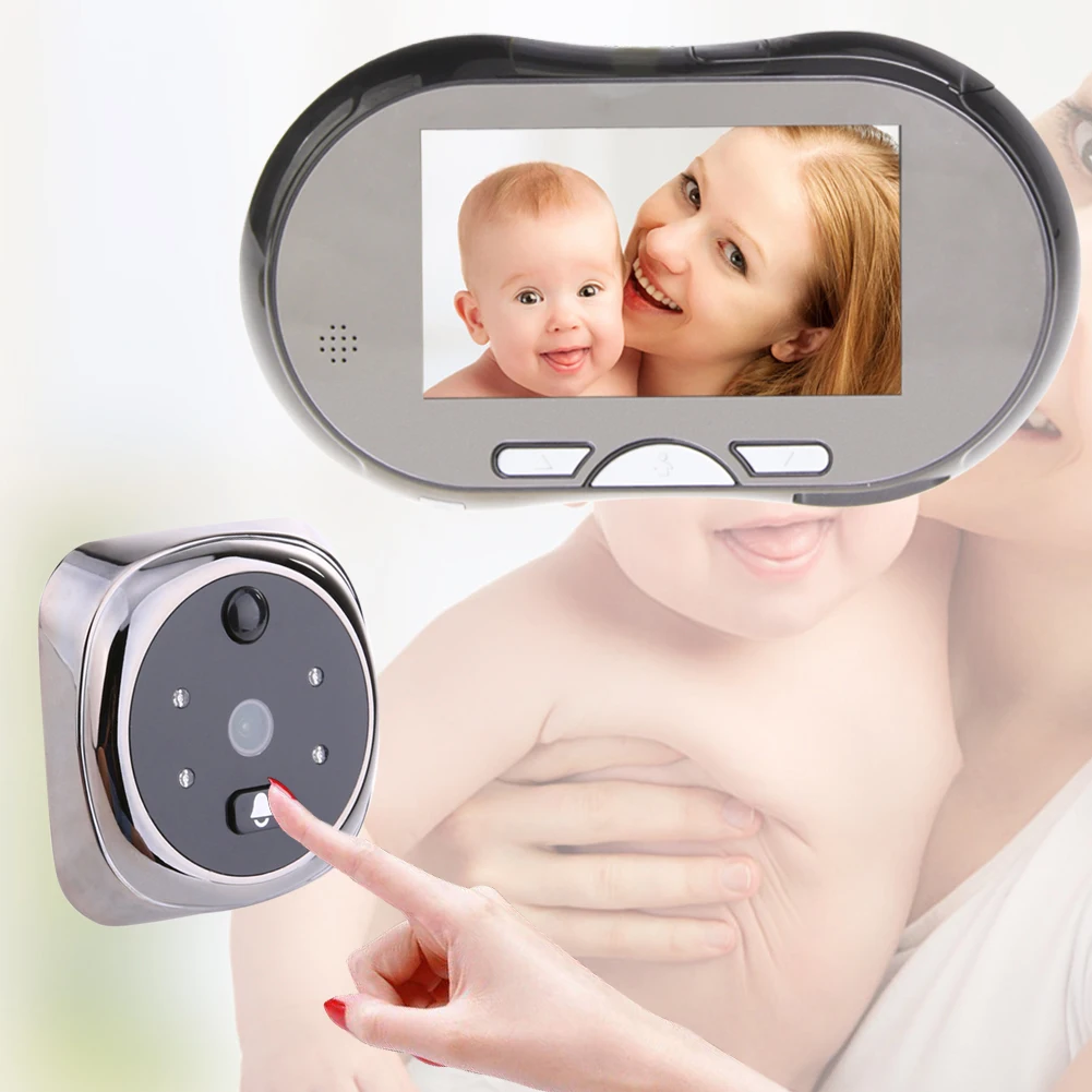 4 3 LCD Touch Screen 160 Degree HD Peephole Viewer Night Vision Door Eye Digital Doorbell