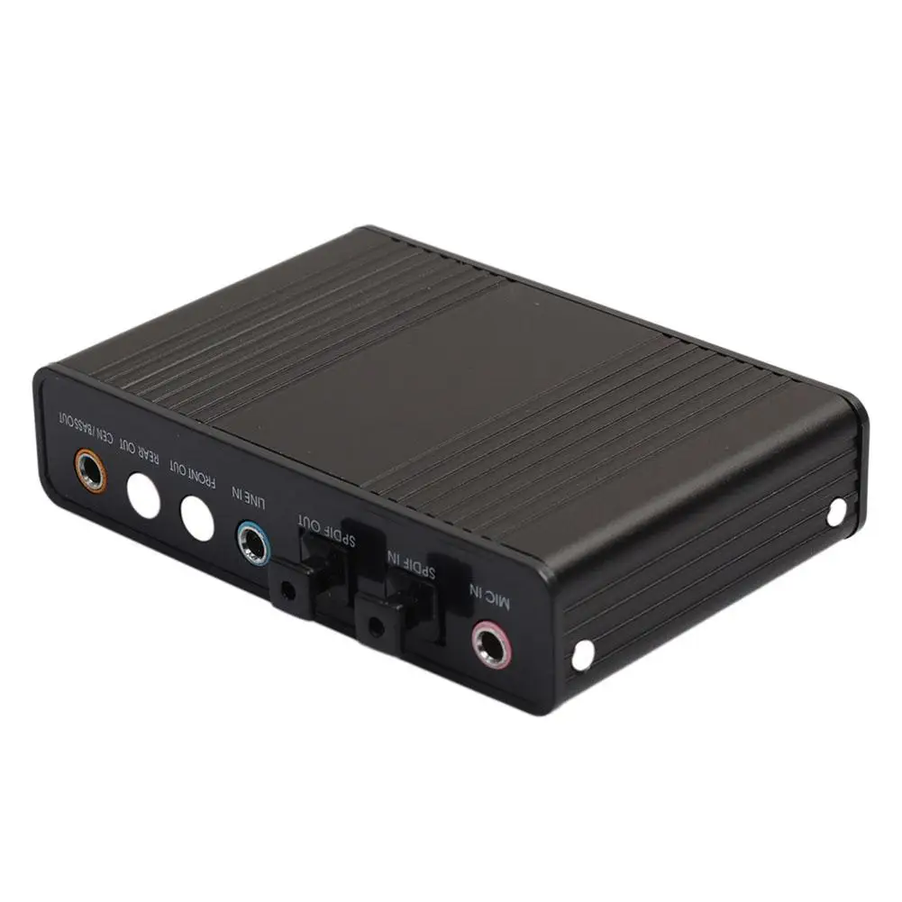 

Black Blue 6 Channel External Sound Card 5.1 Surround Sound USB 2.0 External Optical Audio Sound Card Adapter for PC Laptop