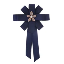 Сплошной цветной галстук-бабочка женская брошь на воротник в виде цветка с букетом на свадьбе; Профессиональный лук галстук-бабочка