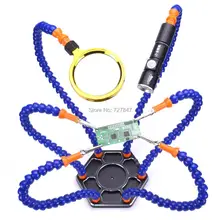 Helping Hands Third Hand Soldering Tool 6 Flexible Arms Six Arm Soldering Station With Swiveling Alligator Clip for RC Drone