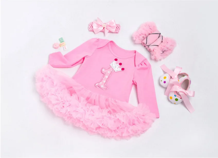 Детский комплект для дня рождения с длинными рукавами; Roupas Infantis Bebes; детская одежда; комбинезон; кружевное платье-пачка; комплекты праздничной одежды для новорожденных девочек