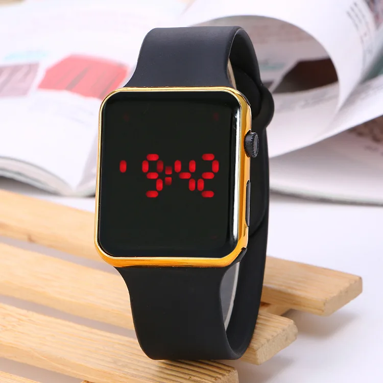 Mens Watches Top Brand Luxury Silicone Digital Watch Casual Rectangle Wristwatch Women Outdoor Auto Date LED Watch Religo Clock