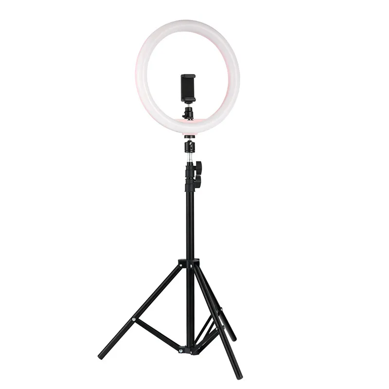 Светодиодная кольцевая лампа Tycipy 2700 K-5500 K 24W для фотостудии 1" с регулируемой яркостью для фотосъемки и видеосъемки Для смартфонов со штативом и держателем для телефона