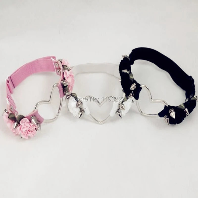 Cute Fashion Designed Leather Thigh Harness, Cross Flower Floral Leg Garter Punk Rock Big Heart Spikes Garter Belt Ring