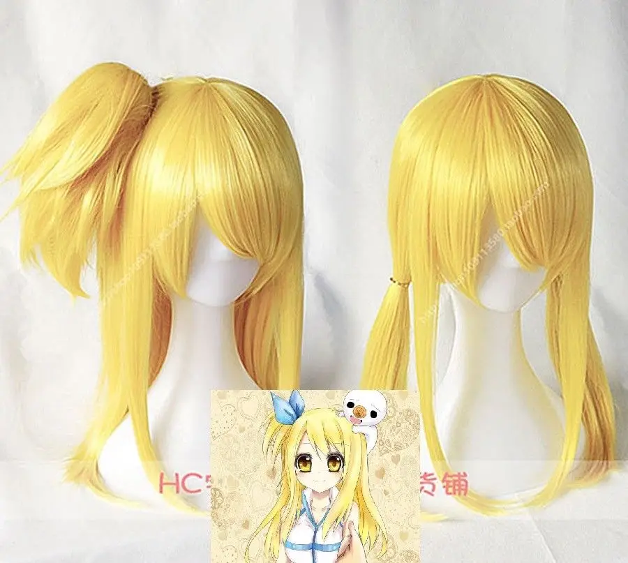 

Anime FAIRY TAIL Lucy Heartphilia Party Cosplay Wig +1 Clip on Ponytail COS
