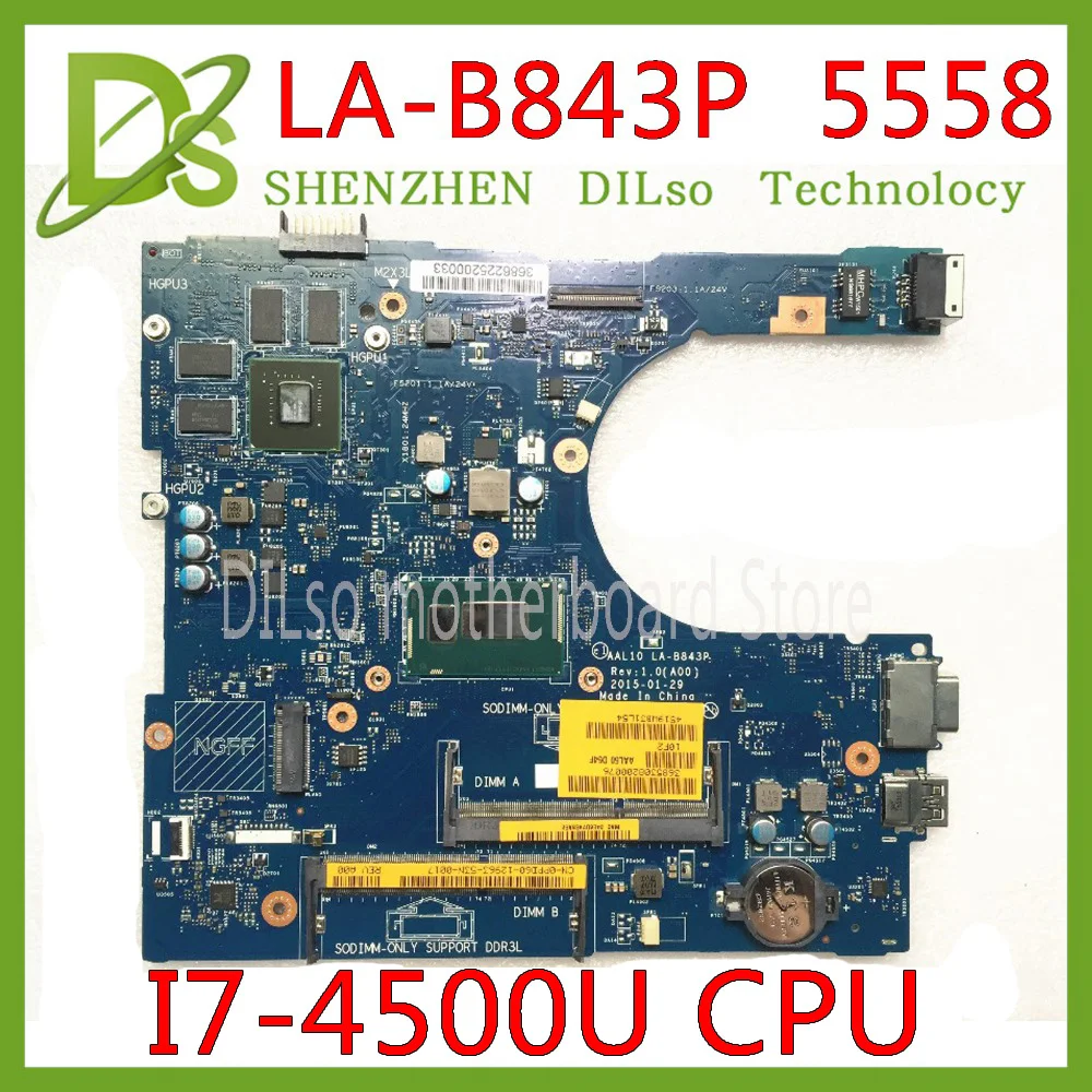 KEFU LA-B843P CN-0FRV68 для DELL CN-0FRV68 P51F 5458 5558 5758 Материнская плата ноутбука I7-4500U GT920M/GT820M LA-B843P работы